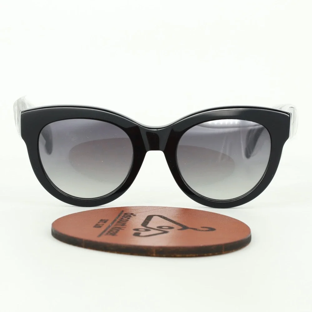 Carolina Lemke Berlin Tozi CL9053 Black Cat Eye Sunglasses Smoke Gradient Lens